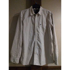 American Eagle Button Down Front XL Shirt long Sleeve Striped Vintage Fit